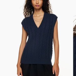 Aritzia navy blue winston knit sweater vest